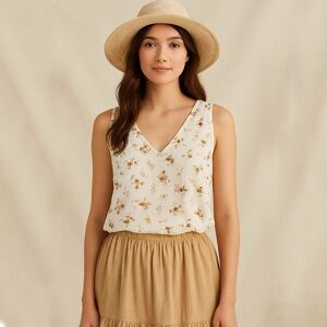 NWT Elie Tahari Cottagecore Floral Sleeveless Top Size Small